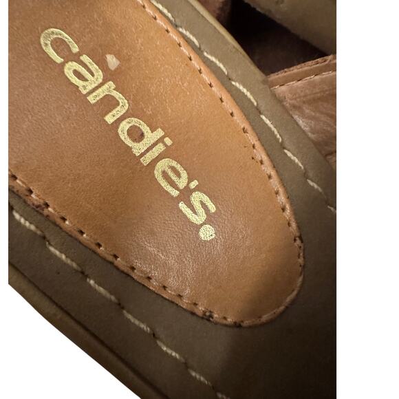 Candies Vintage Y2K Chunky Wedge Platform Sandals Cut Out Wood Heels - 5 - Picture 3 of 8